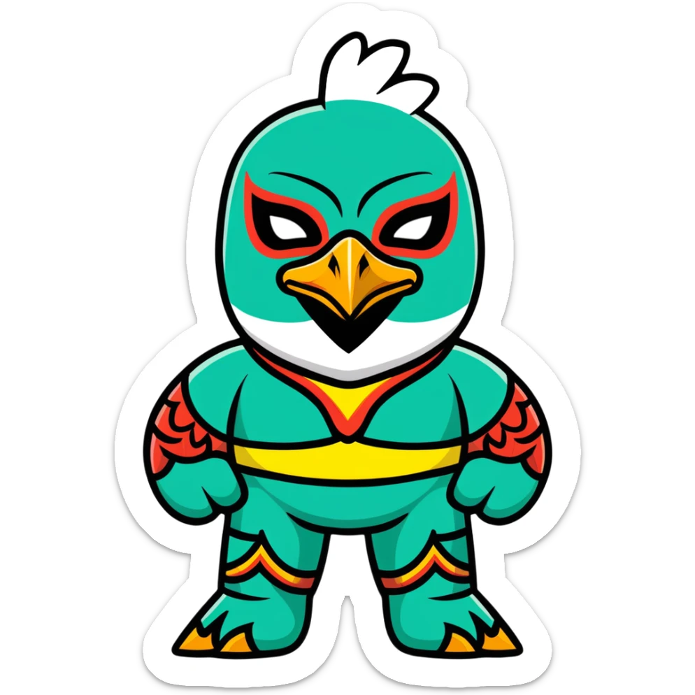 Louisiana themed luchador mask with pelican and bayou design sticker