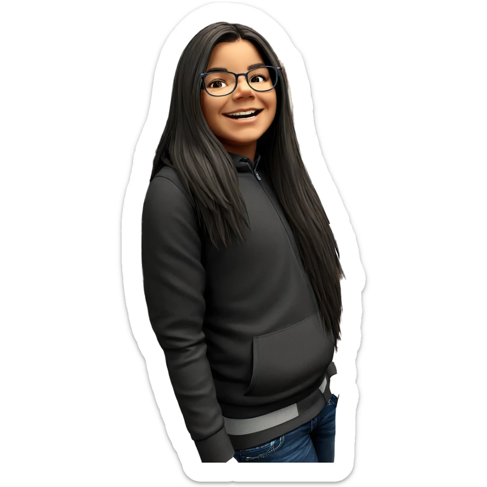 smiling boy with glasses indoors sticker