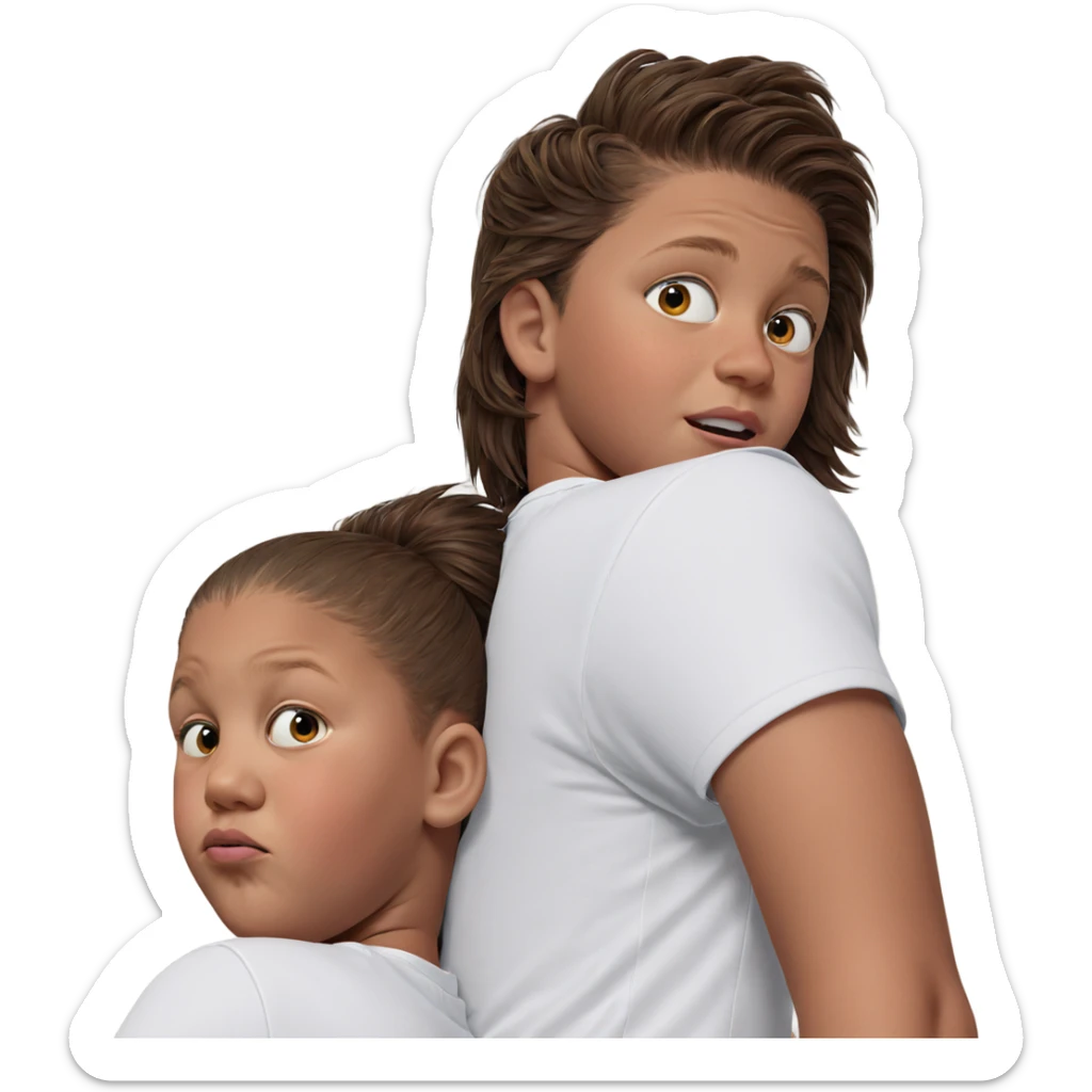 two boys in white shirts sticker