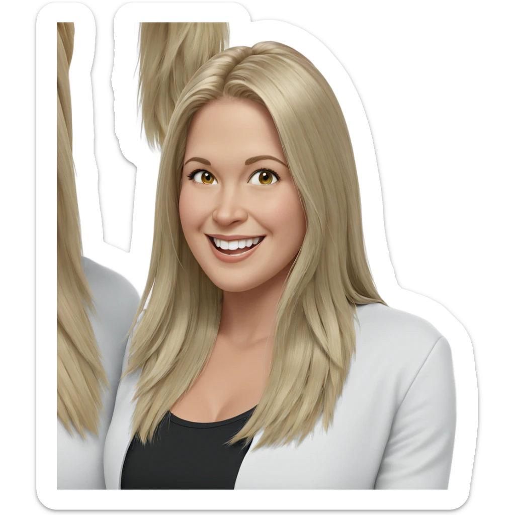 smiling girl with blonde hair sticker