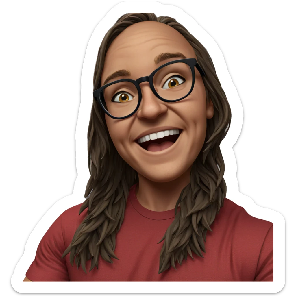 happy boy with glasses sticker