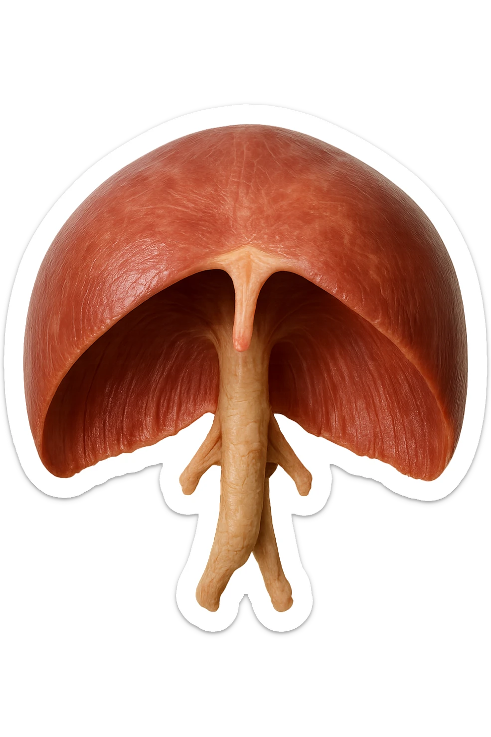 diaframma umano anatomico, iperrealistico 4k, isolato su sfondo bianco sticker