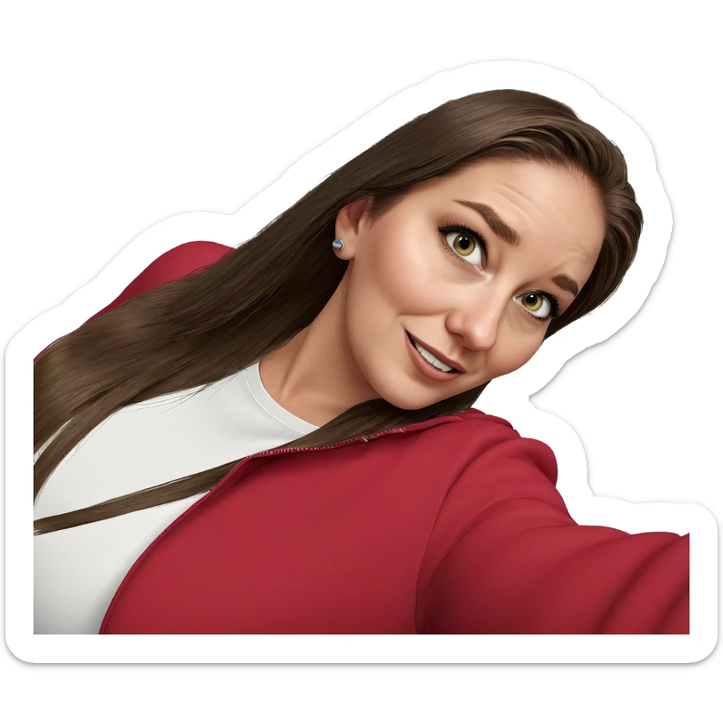 realistic portrait of girl sticker