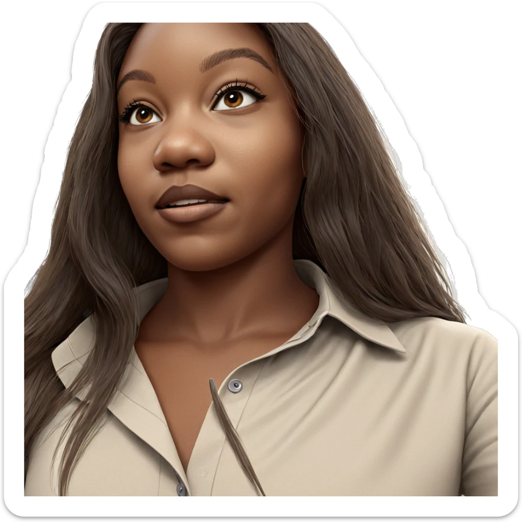 realistic portrait of girl sticker