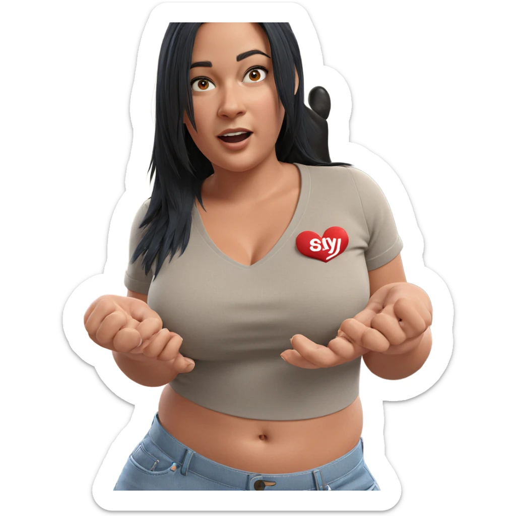 sassy girl with denim style sticker