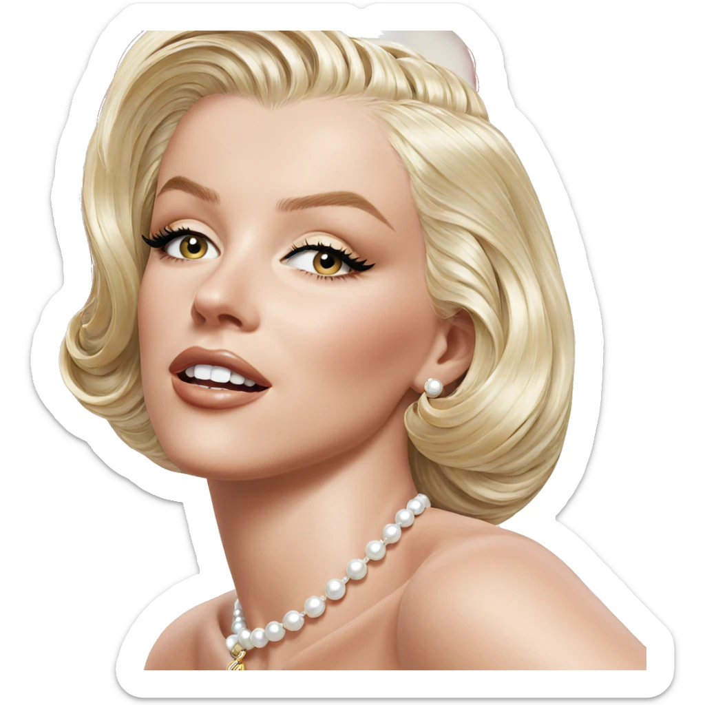blonde beauty with pearl necklace sticker