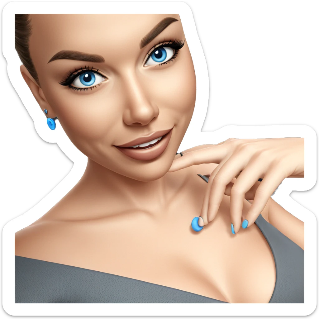 smiling girl with blue eyes sticker