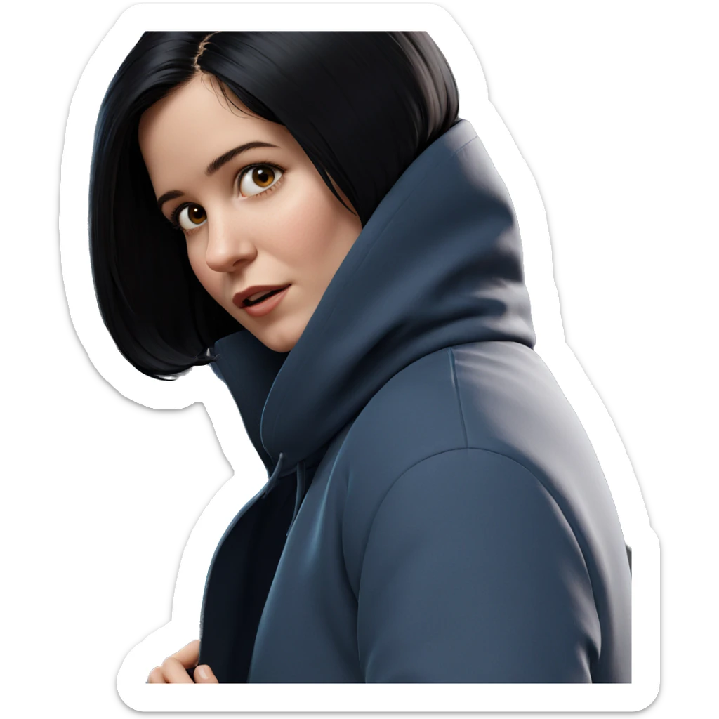 realistic portrait of girl sticker