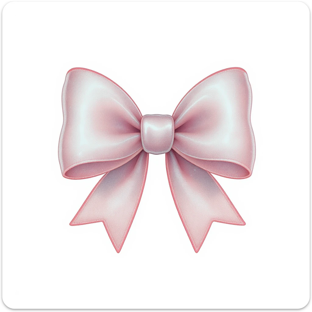bow emoji, cute and shiny, with a heart accent, no background sticker