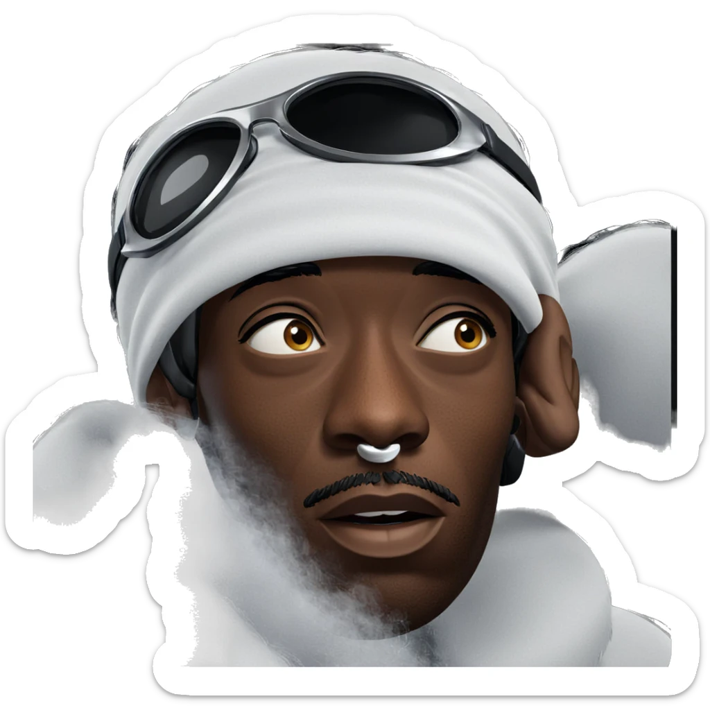 dark-skinned male in goggles sticker