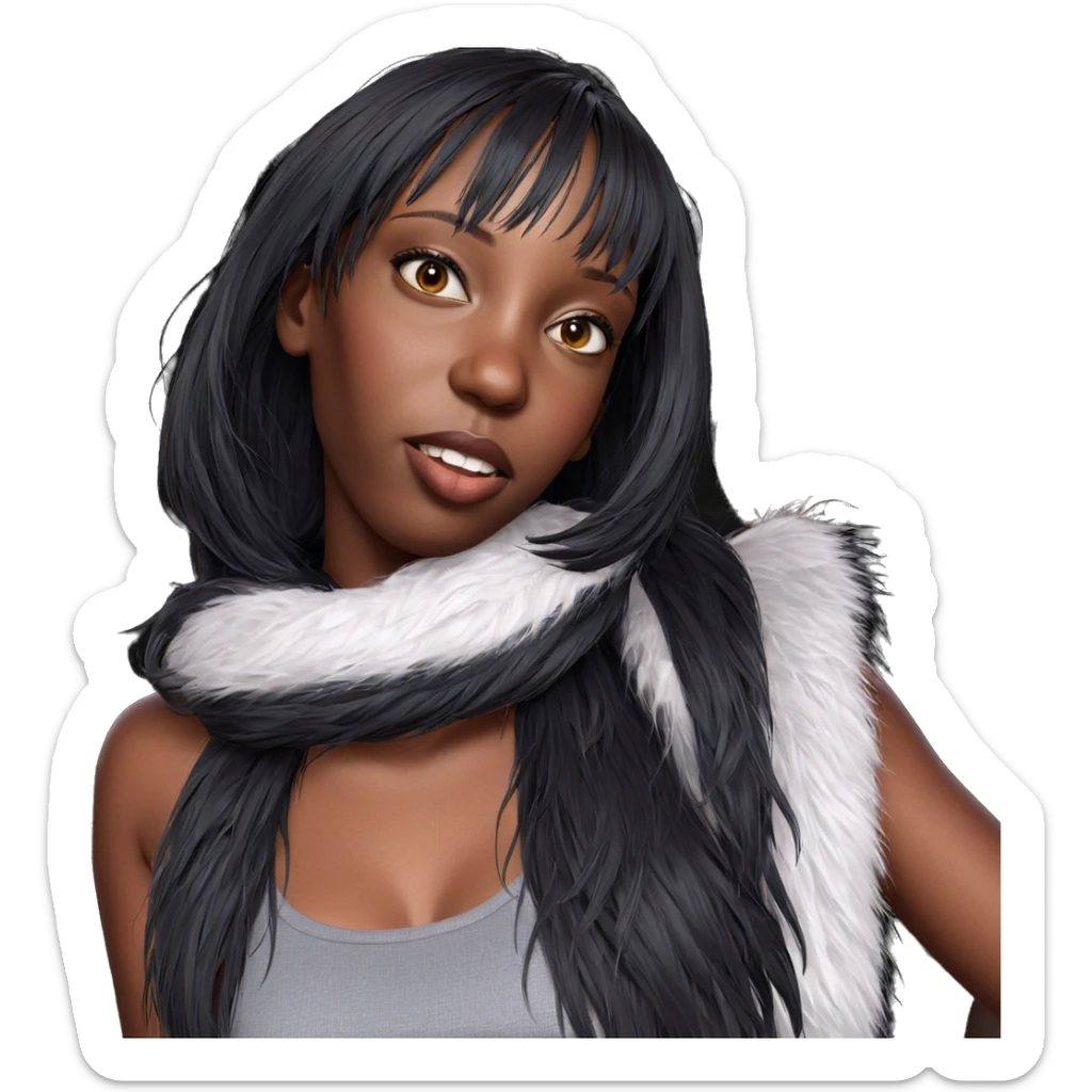 realistic portrait of dark-skinned girl sticker