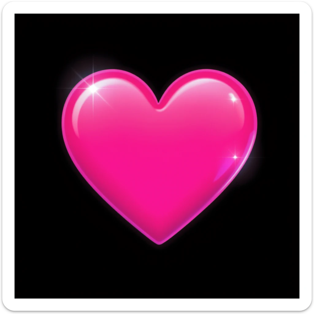 goth heart emoji, cute and shiny, with a gradient effect, no background sticker