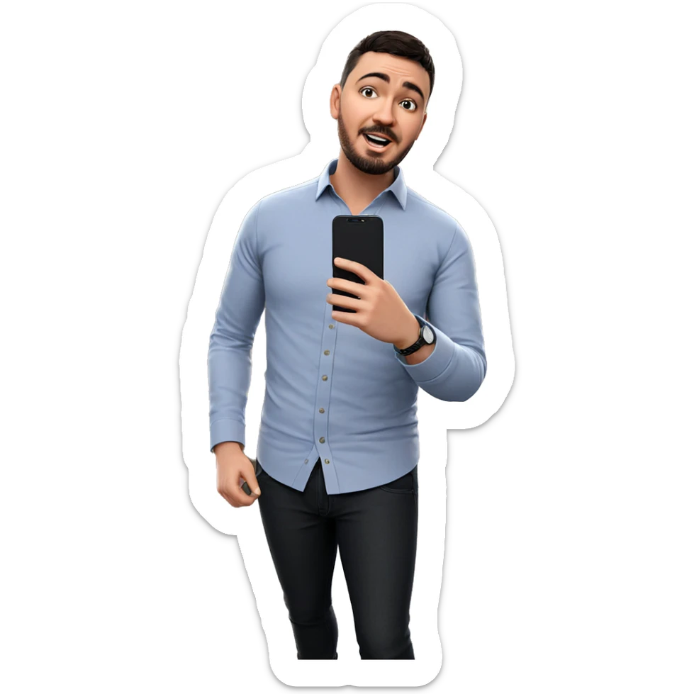 casual portrait of a man sticker