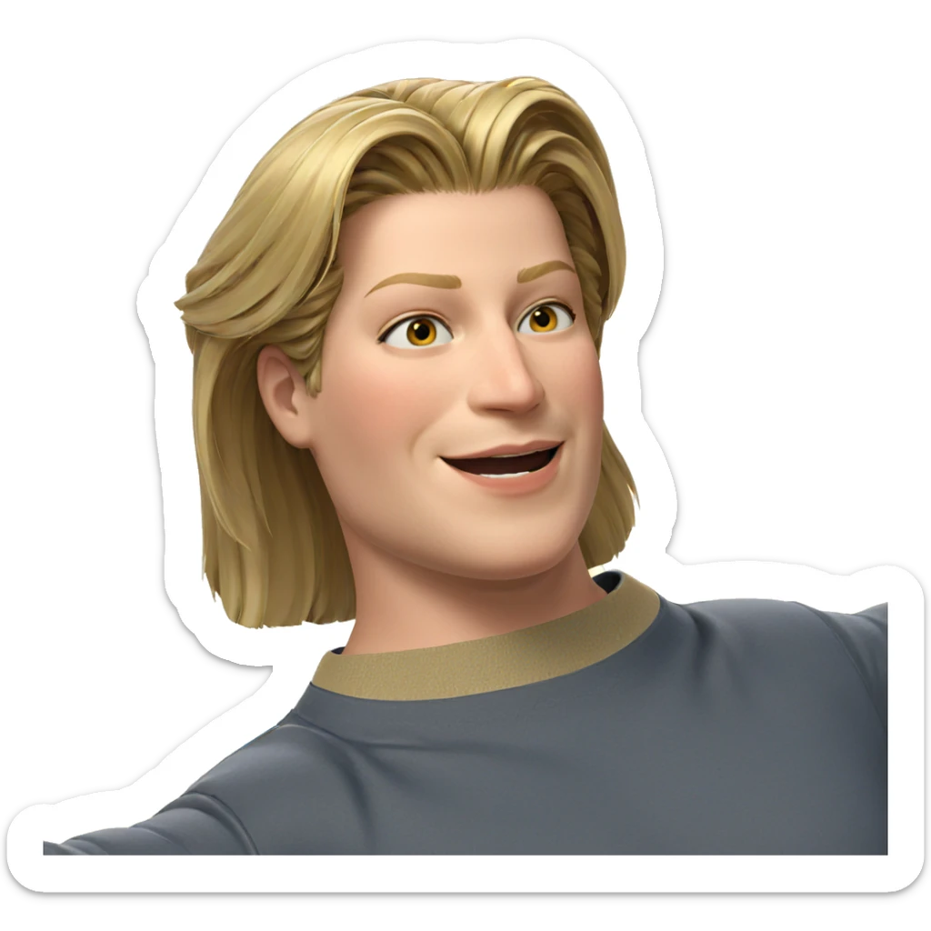 smiling girl with blonde hair sticker