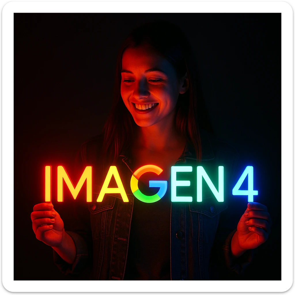 make a girl holding this sign, but sign in made of neon sticker