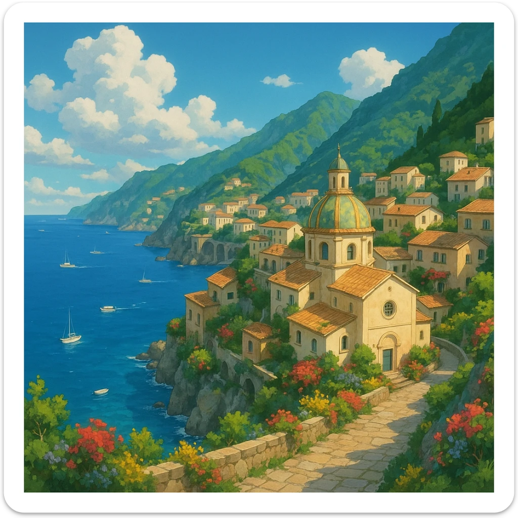 amalfi coast, italy sticker