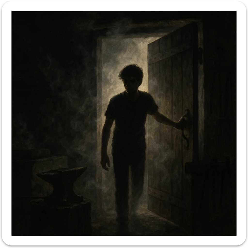 Sartaroshxonaga kirib kelayotgan o'smirin bola u eshikni ochayapti rakurs ichkaridan g'ira shira  sticker