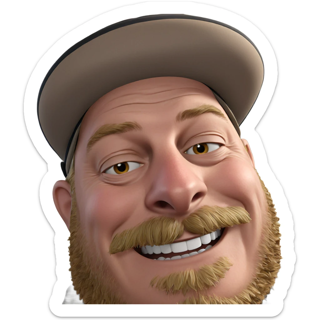 happy old man in hat sticker