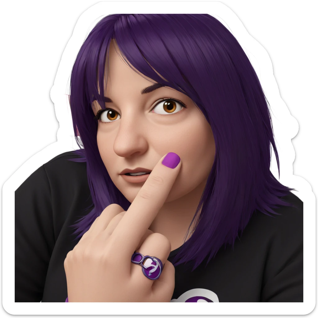 girl with purple hair closeup sticker
