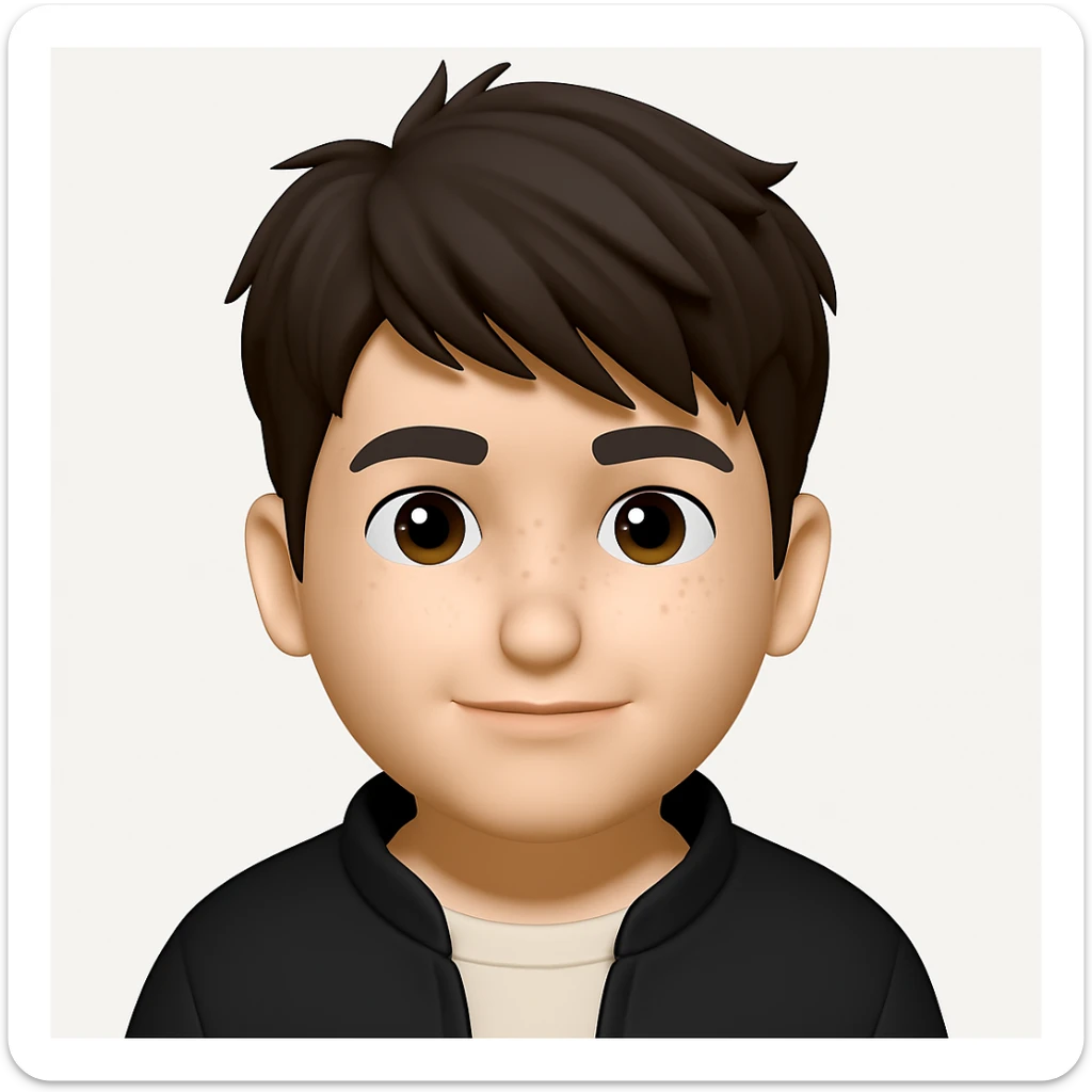 Convert this photo to a 3D emoji in Apple style, capturing the facial features and expression, with a clean background. The style should resemble Apple 3D emojis with smooth, rounded features and vibrant colors, maintaining the likeness and expression of the subject. sticker