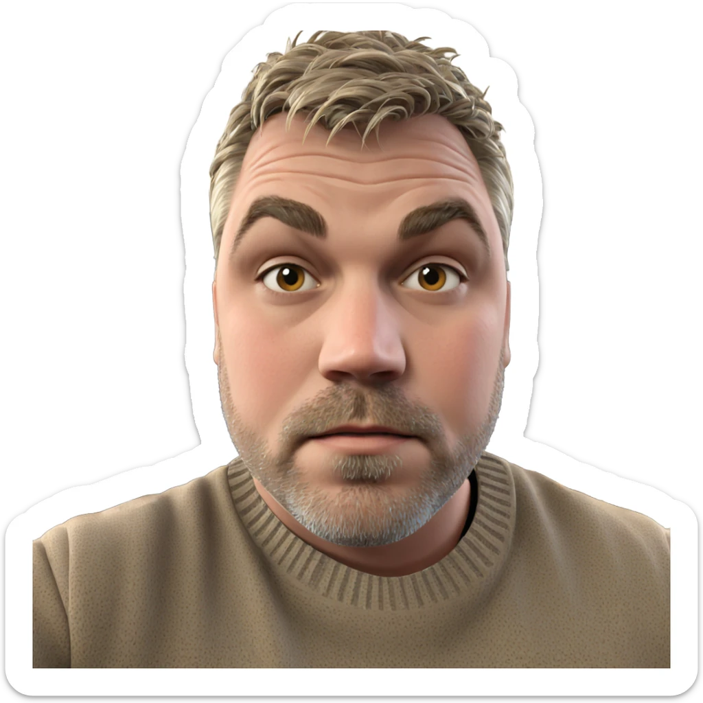 male in sweater by tree sticker