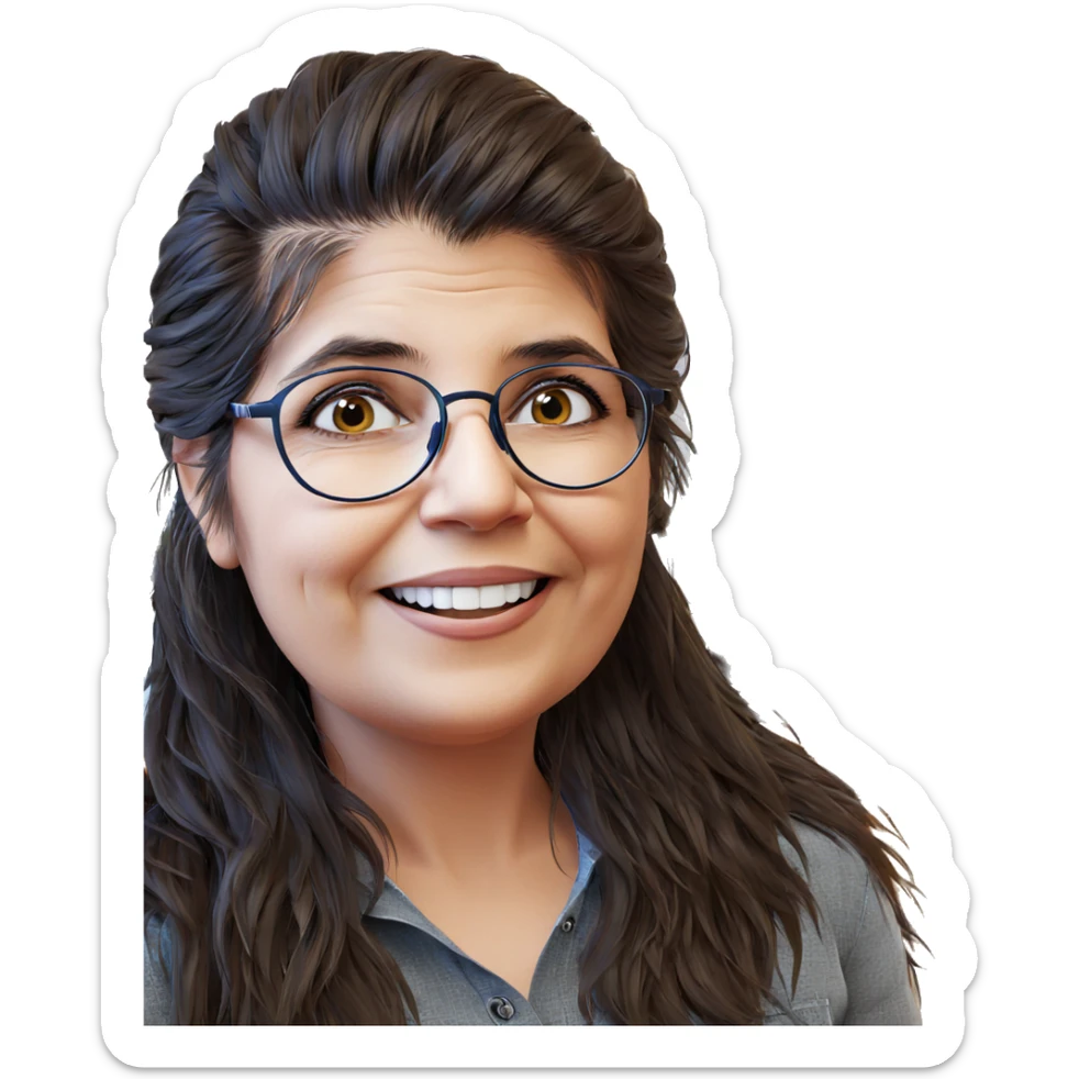 smiling girls with glasses indoors sticker