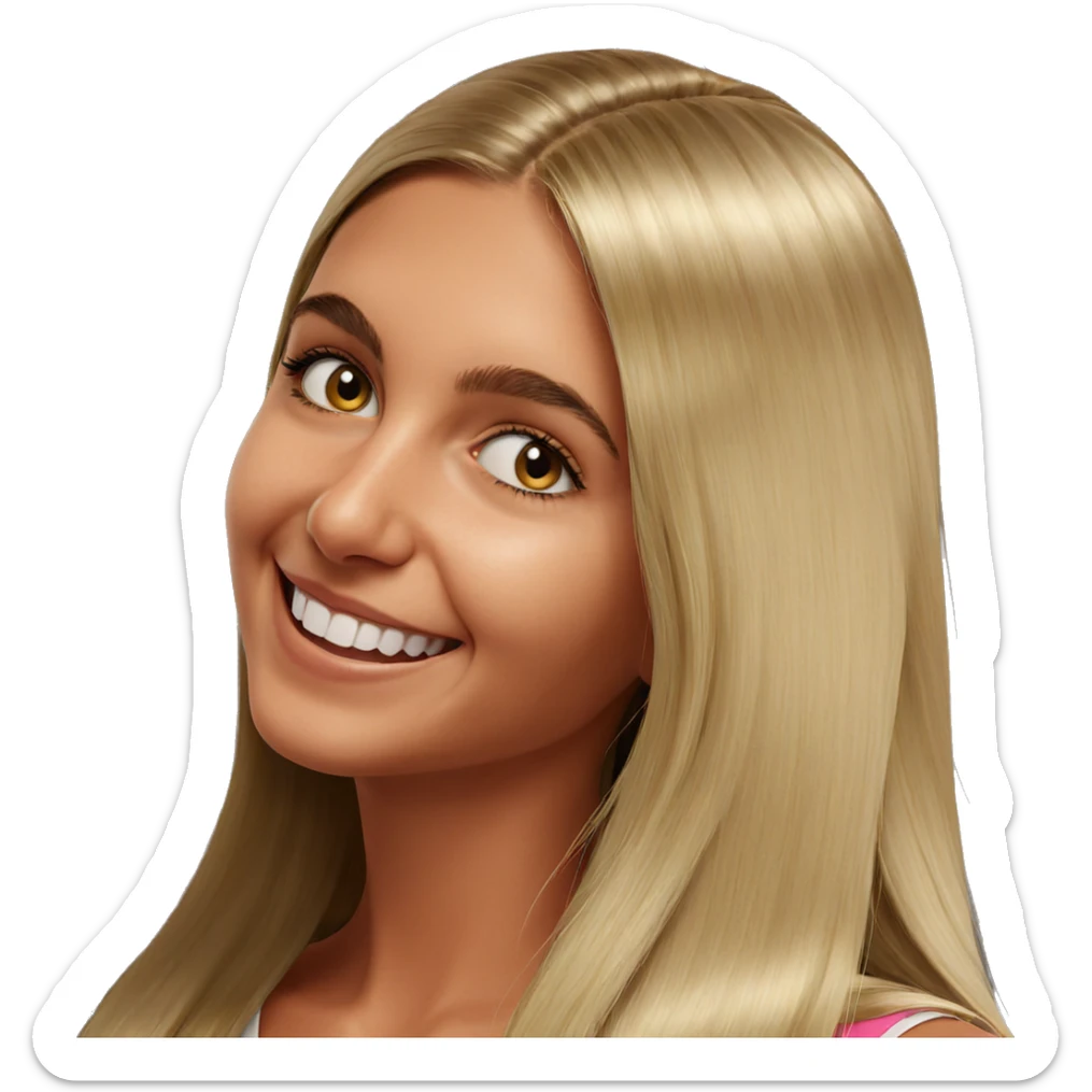 smiling blonde girl portrait sticker