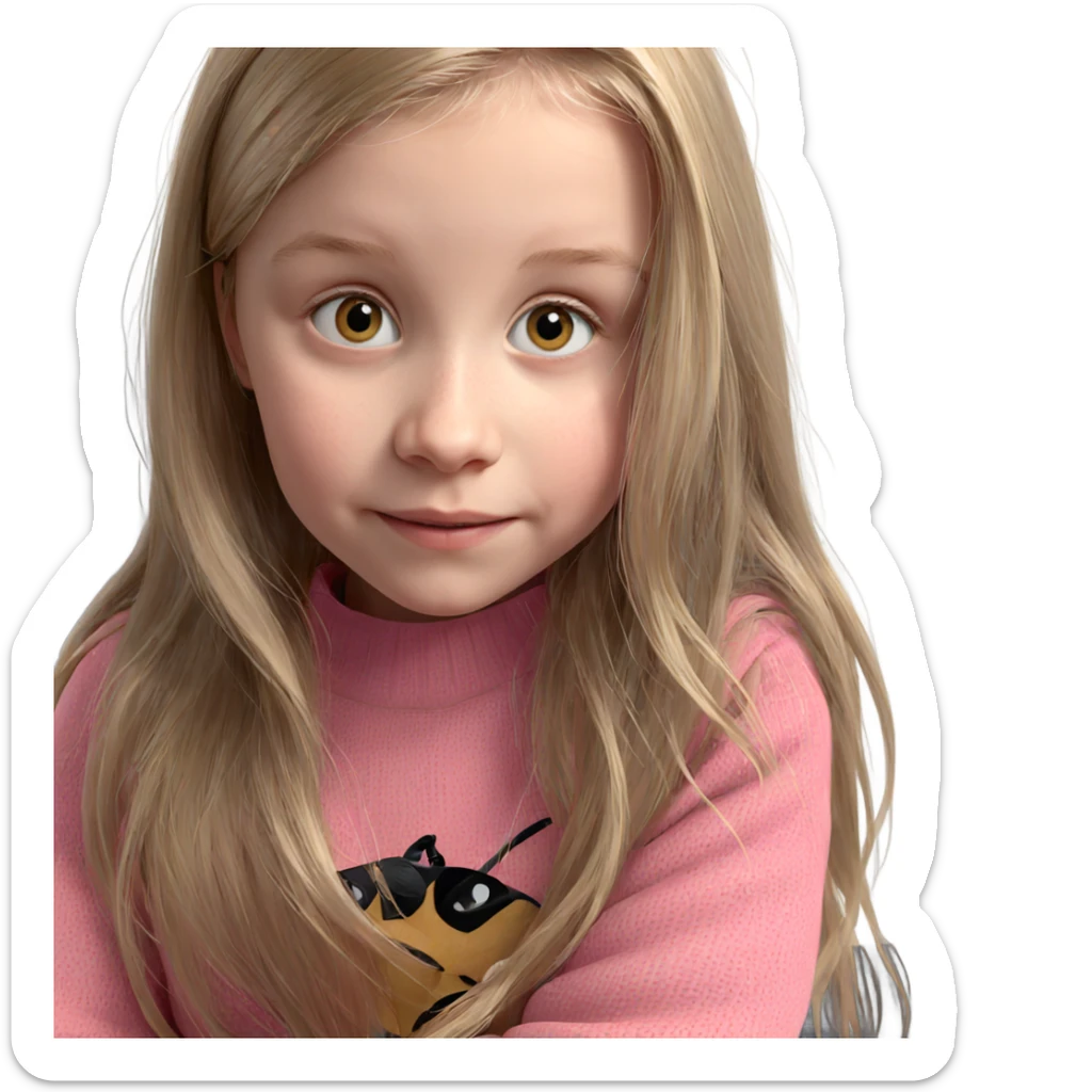 blonde girl in pink sweater sticker