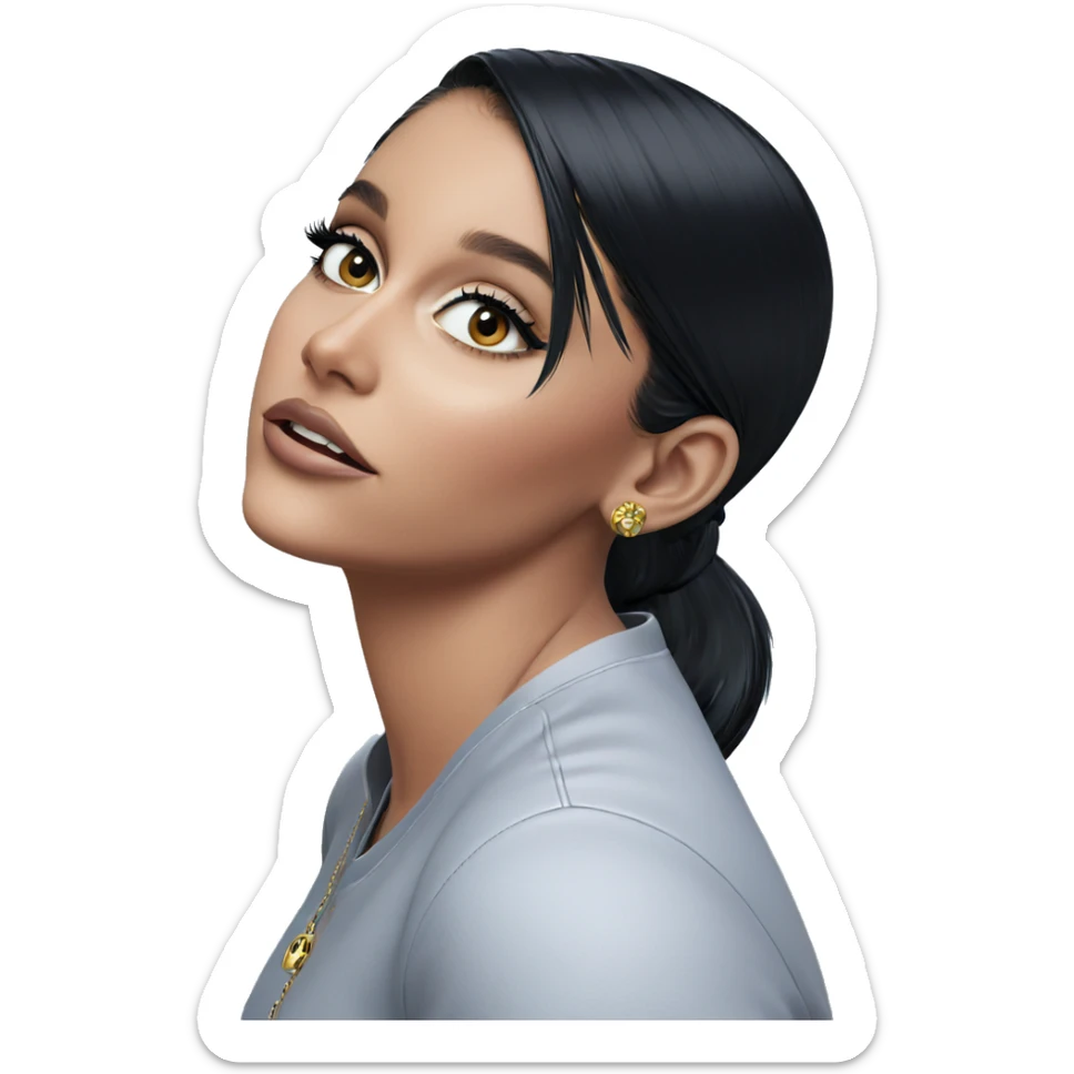 girl with black hair jewelry sticker