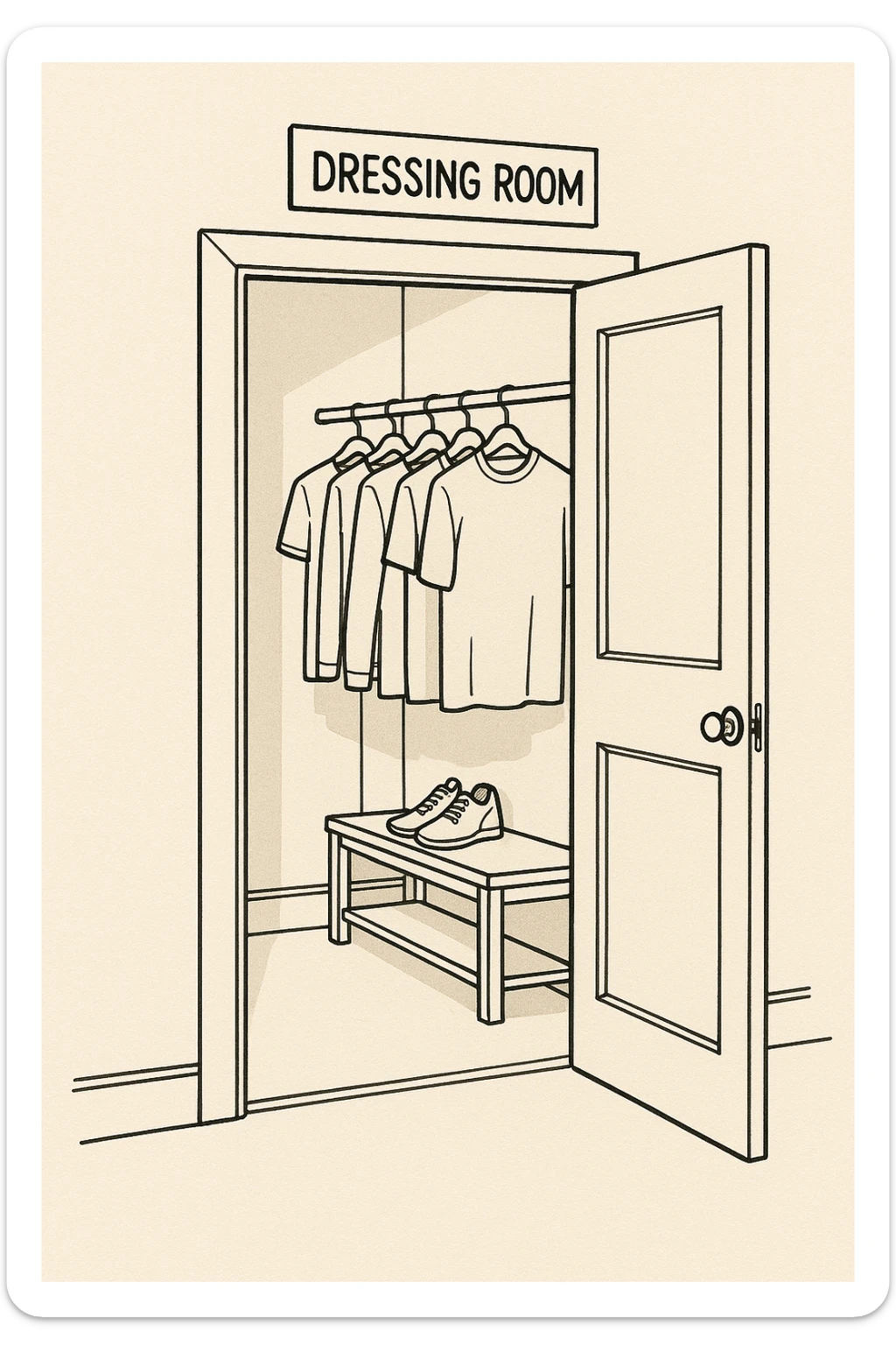 endi menga brohouse sartarish xonasini tashqaridan chizib ber eshigi ochiq bulsin faqat sticker