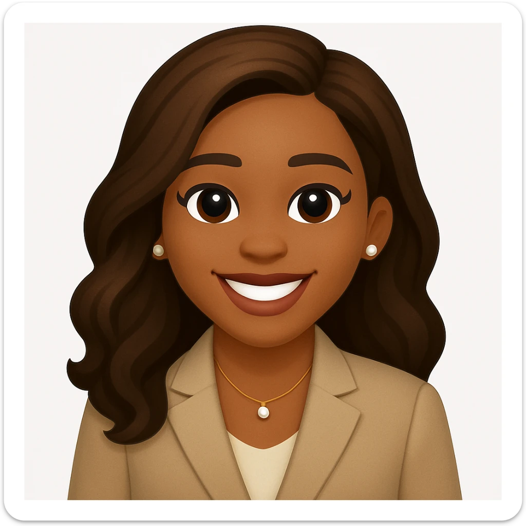 turn the second man in emoji style of the 1st image, match the facial features and match dressing style of the 2nd image, she is wearing suit sticker