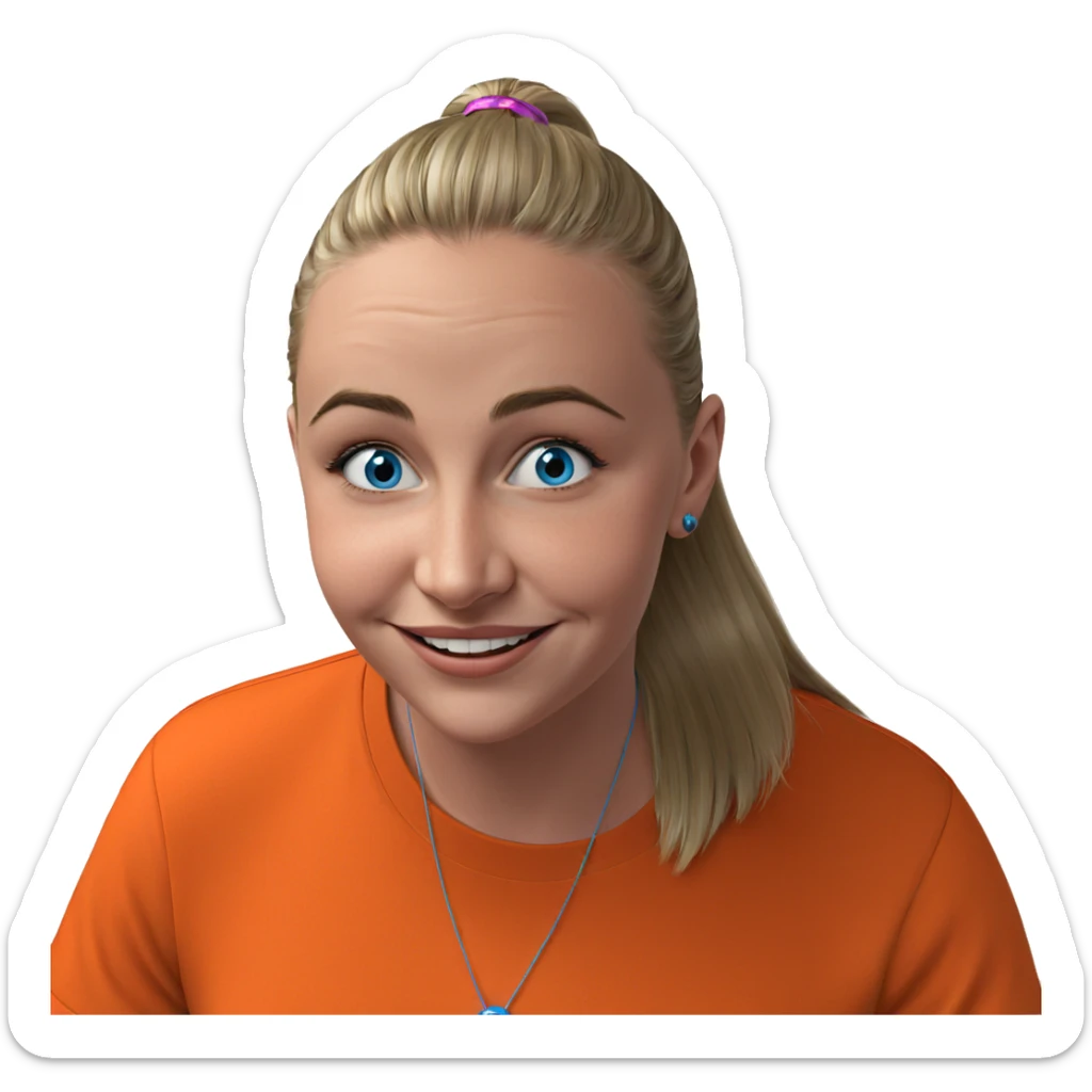 happy girl with blue eyes sticker