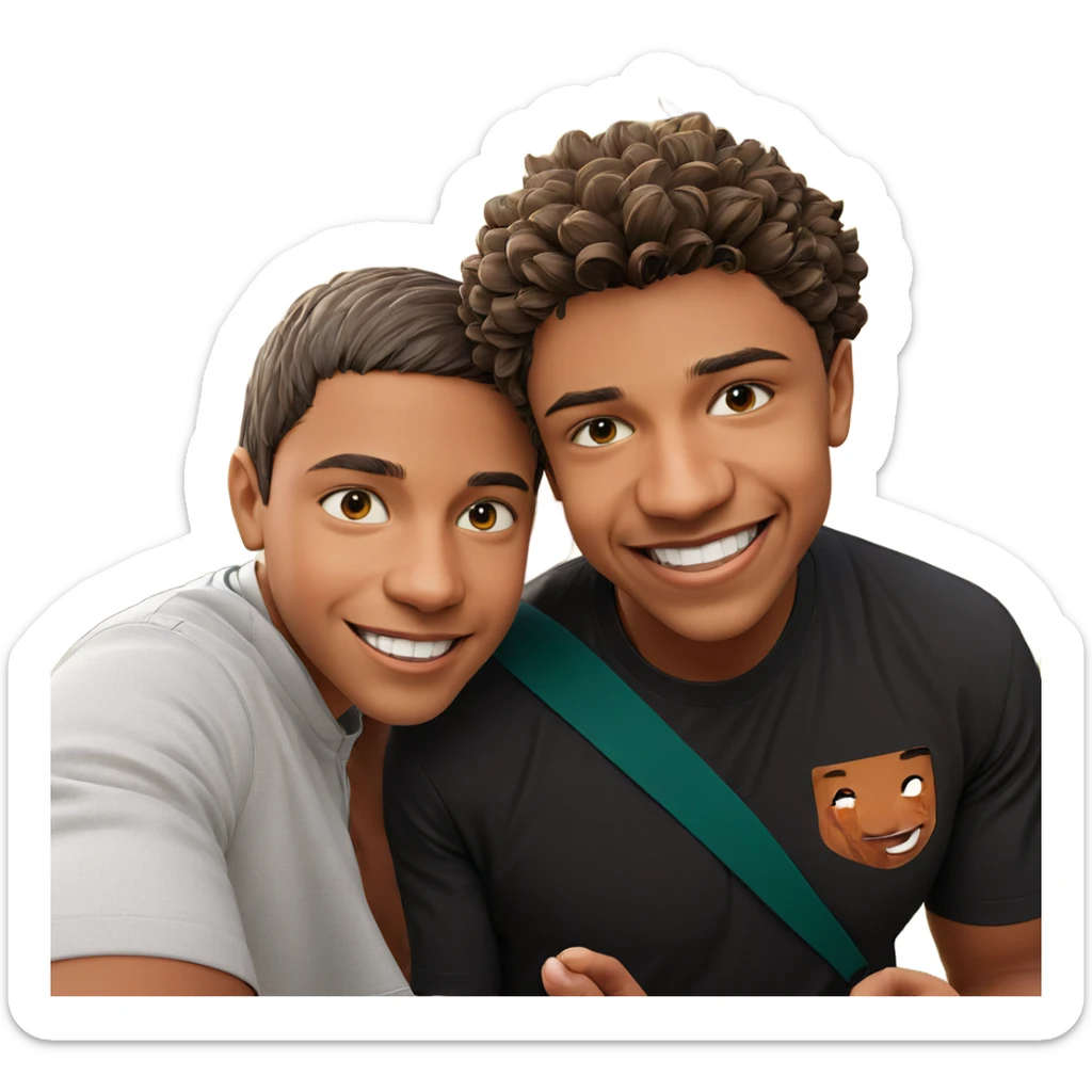 boys smiling outdoors together sticker