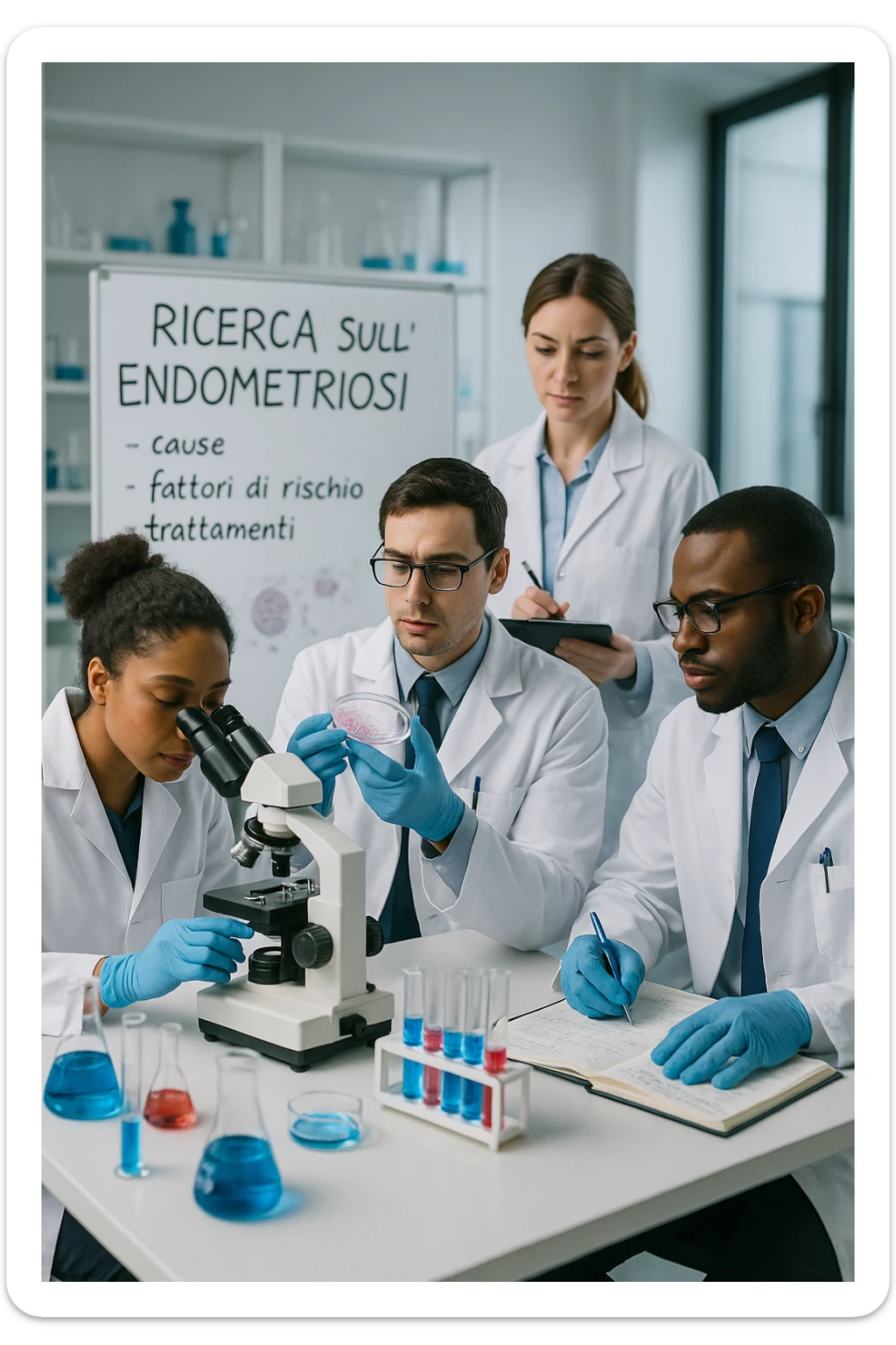 Scienziati americani che studiano l'endometriosi in italiano sticker