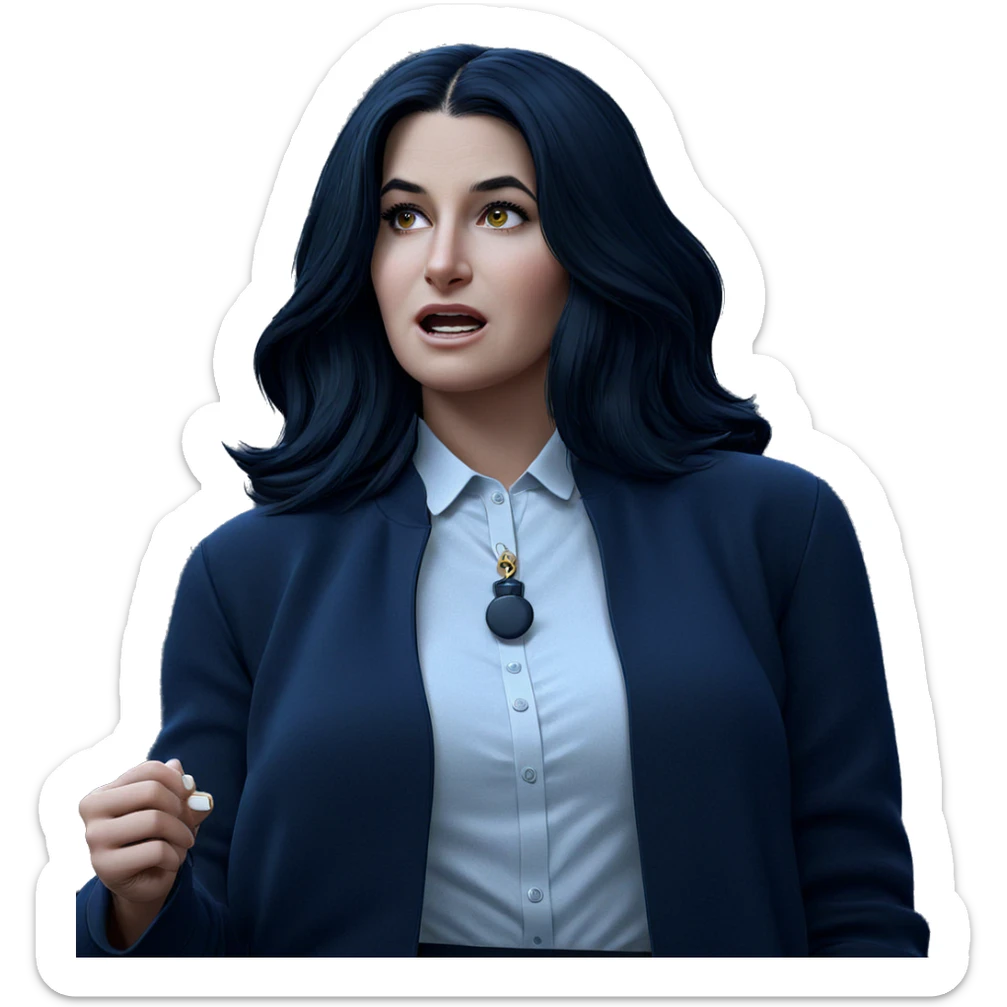 black haired girl portrait sticker