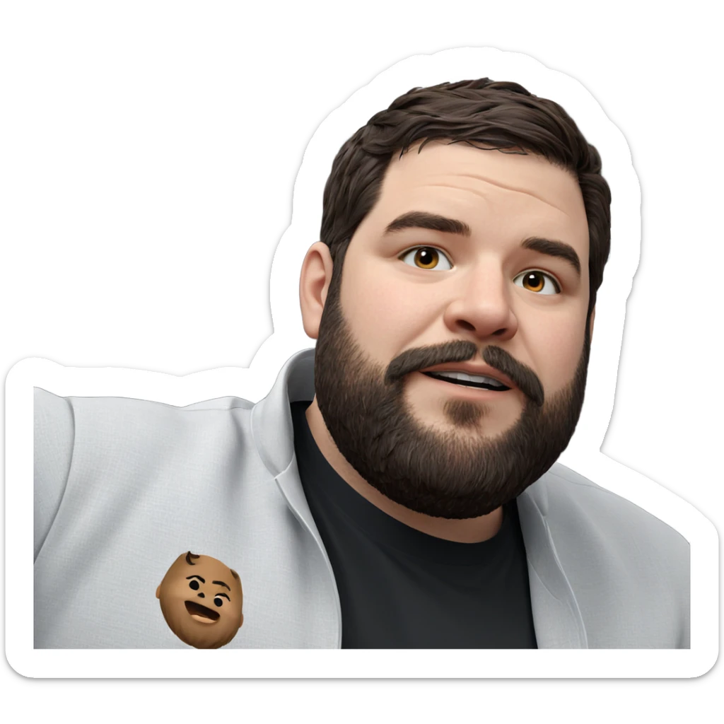 realistic portrait of bearded man sticker