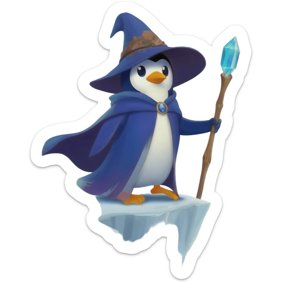 Penguin Wizard sticker