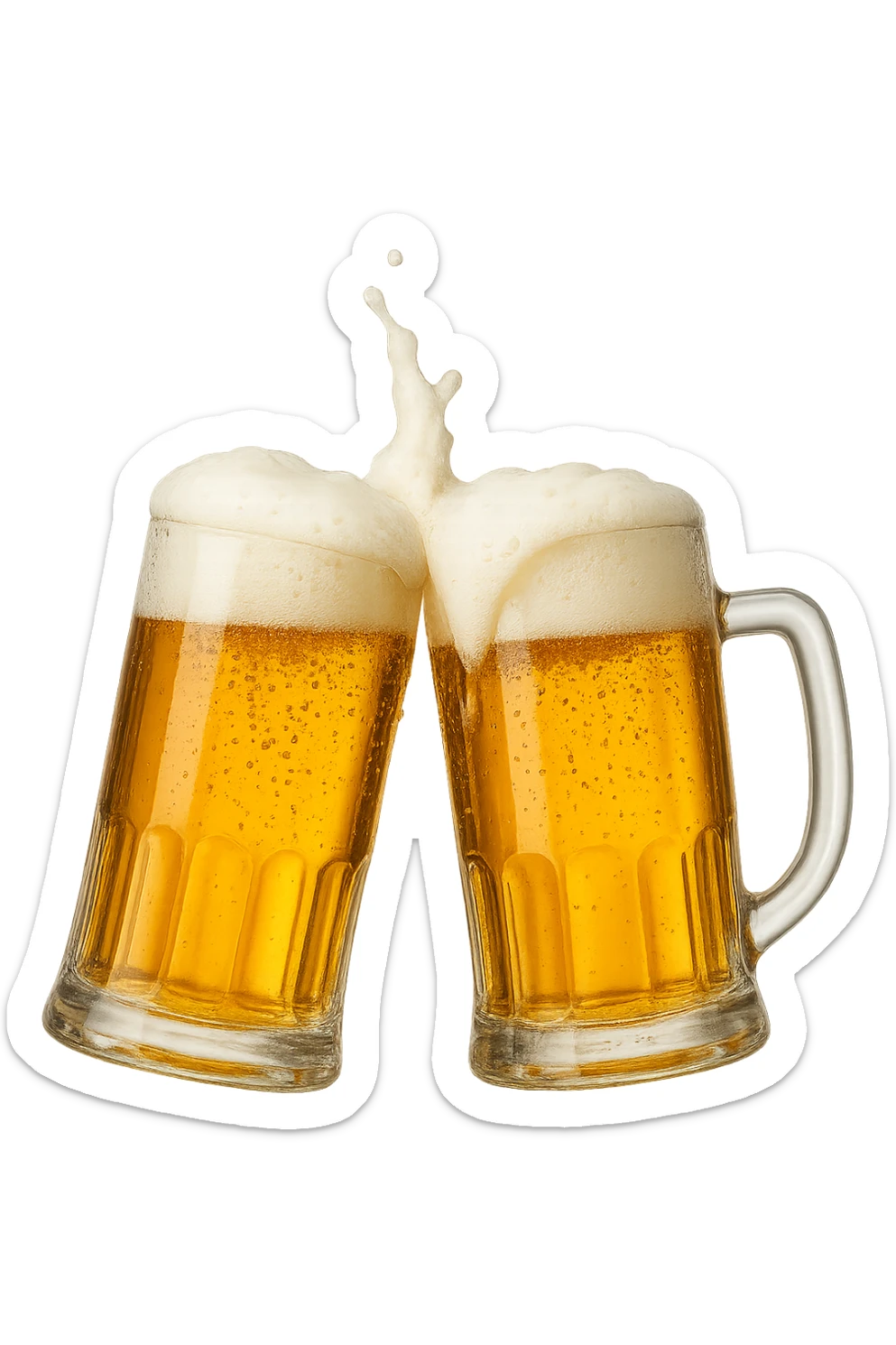 2 drink che fanno brindisi di birre senza mani realistiche sticker
