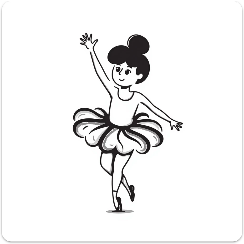 Whimsical ballerina made of coffee and milk foam, pirouetting gracefully sticker