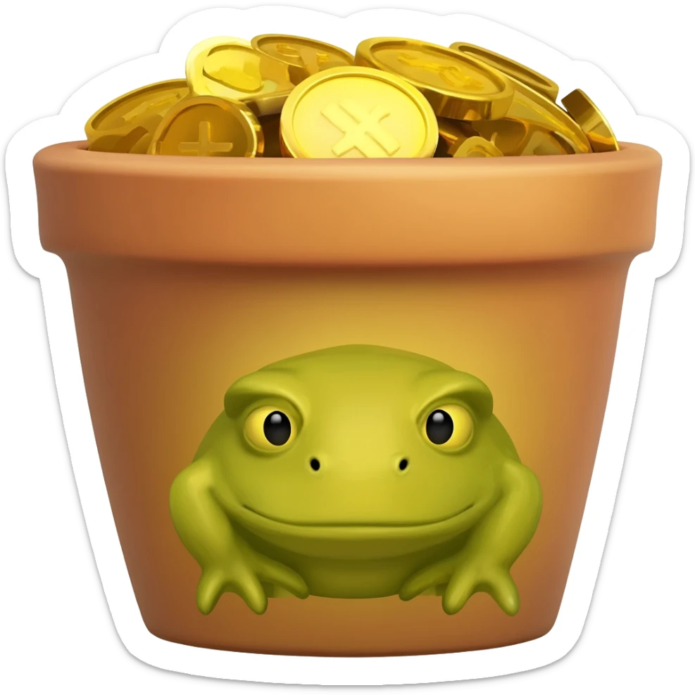 bufo pot of gold sticker