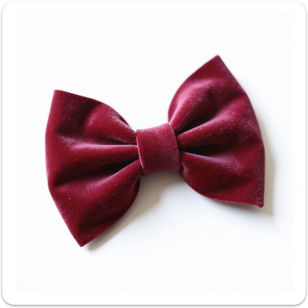 realistic hairclip made of velvet fabric, photorealistic, isolated, no hair, neutral background sticker