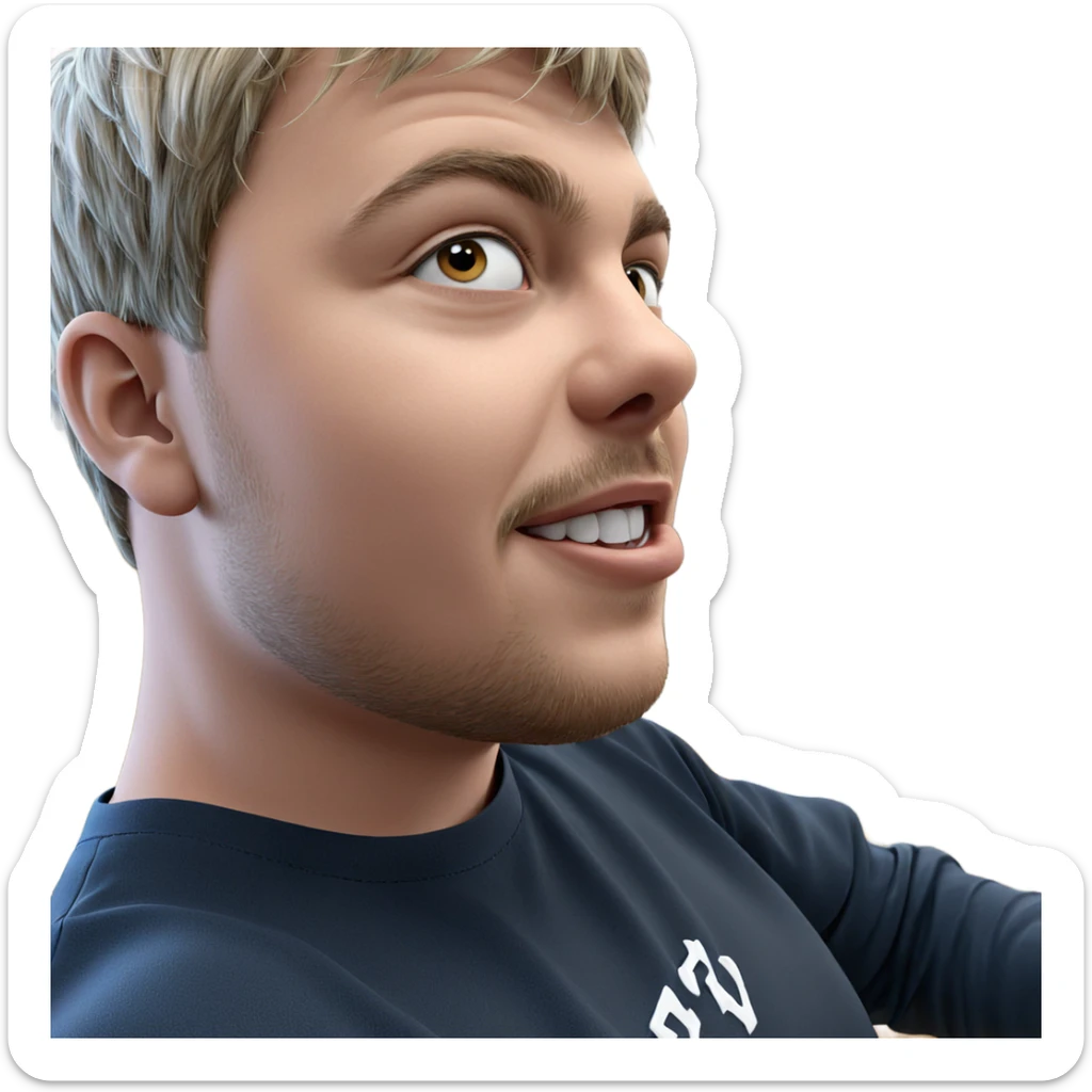 realistic indoor boy portrait sticker