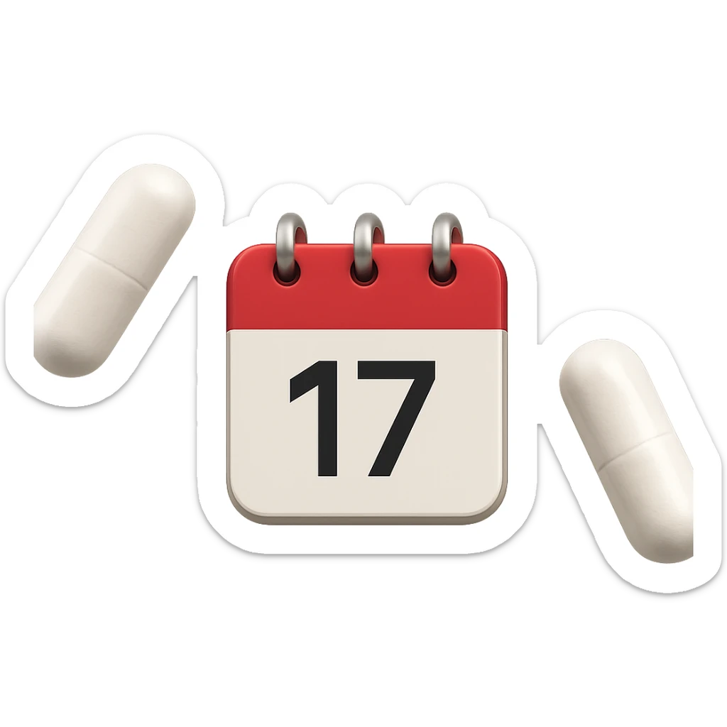DUE BOCCETTE DI INTEGRATORI BIANCHE FLUTTUANO IN ARIA INSIEME AD UN CALENDARIO IN STILE EMOJI IPHONE, IPERREALISTICA 4K sticker