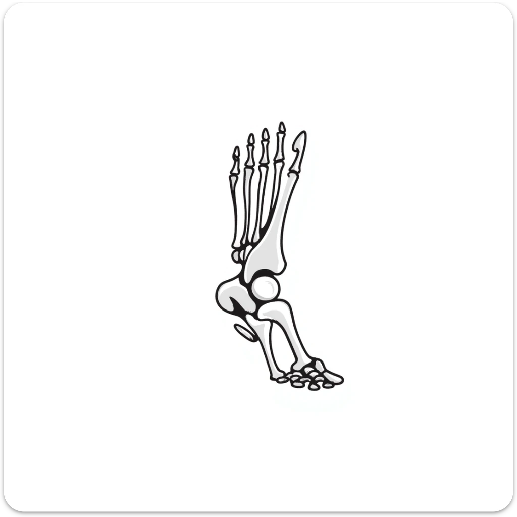 skeletal foot anatomy, foot bones structure, anatomical drawing of foot bones sticker
