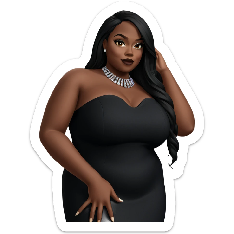 dark beauty in strapless dress sticker