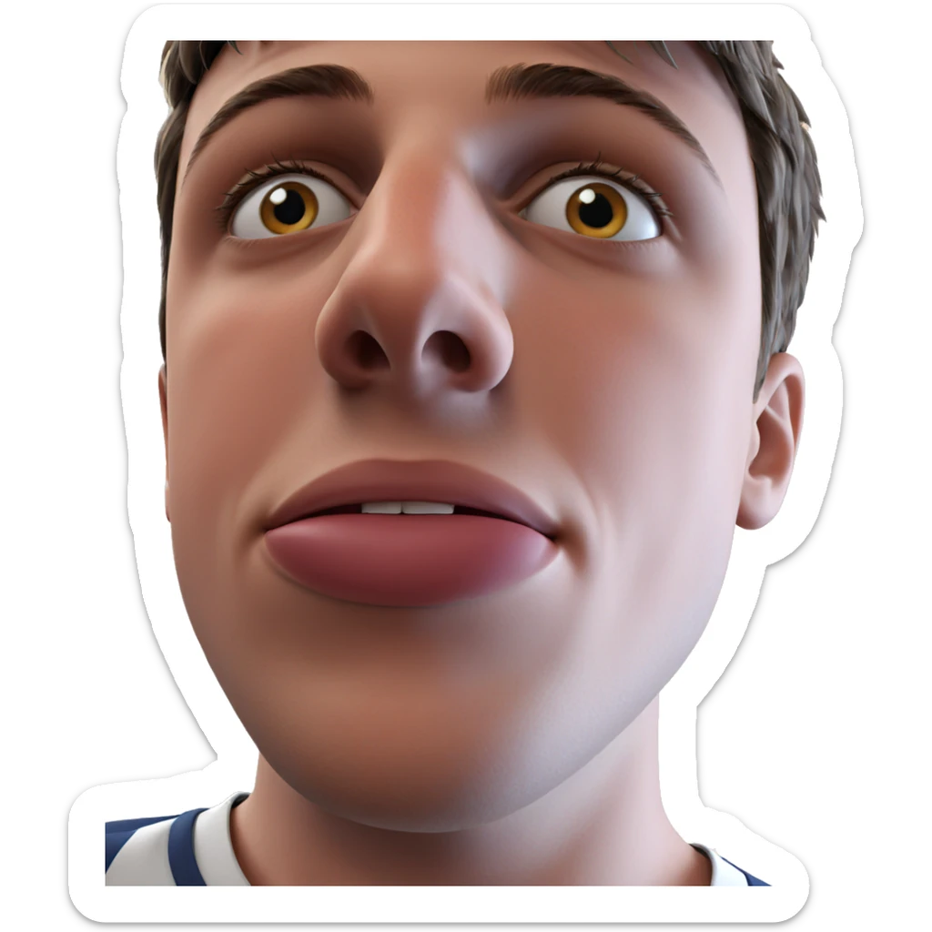 realistic portrait of a boy sticker