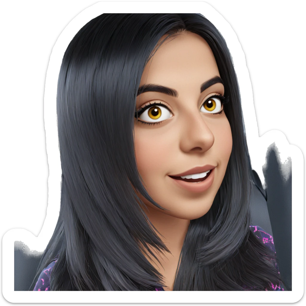 girl in car portrait sticker