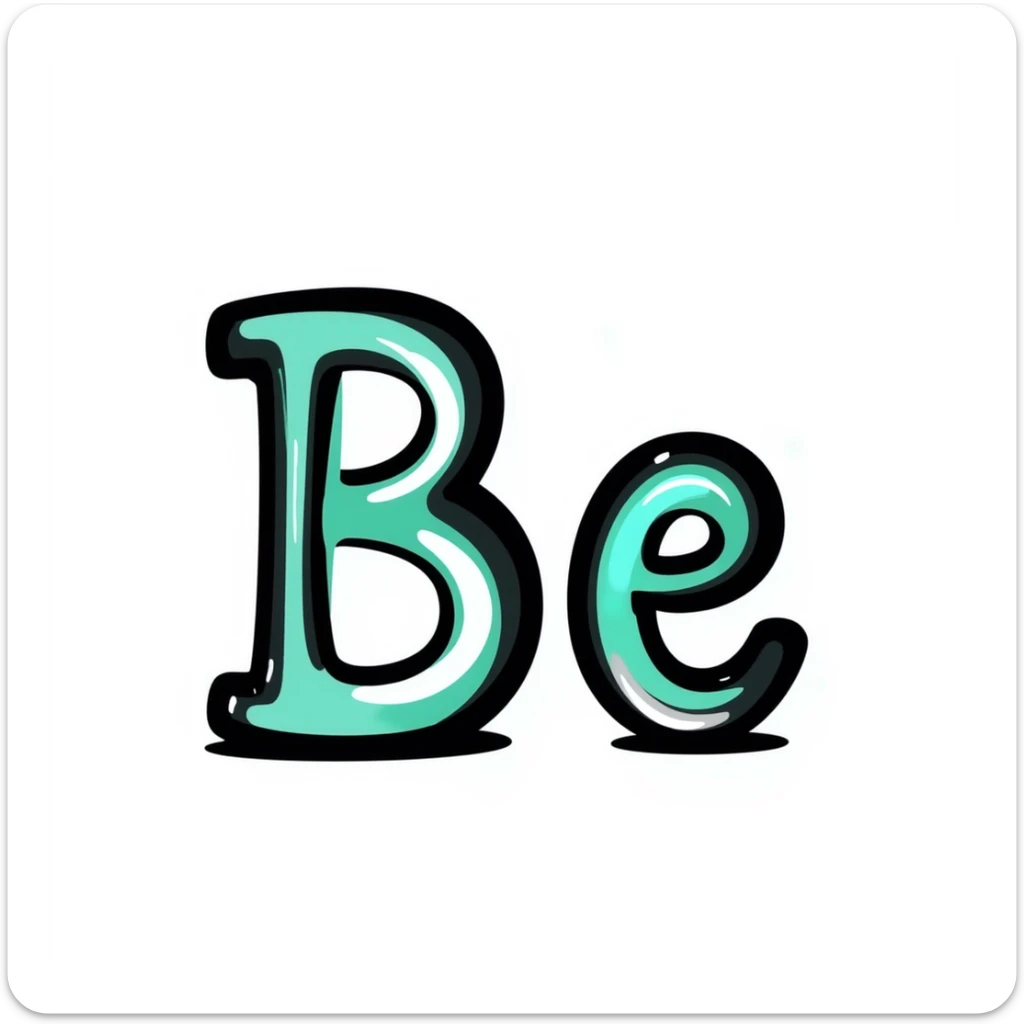 Cyrillic capital letter Б (Be) with bright neon glowing effect sticker