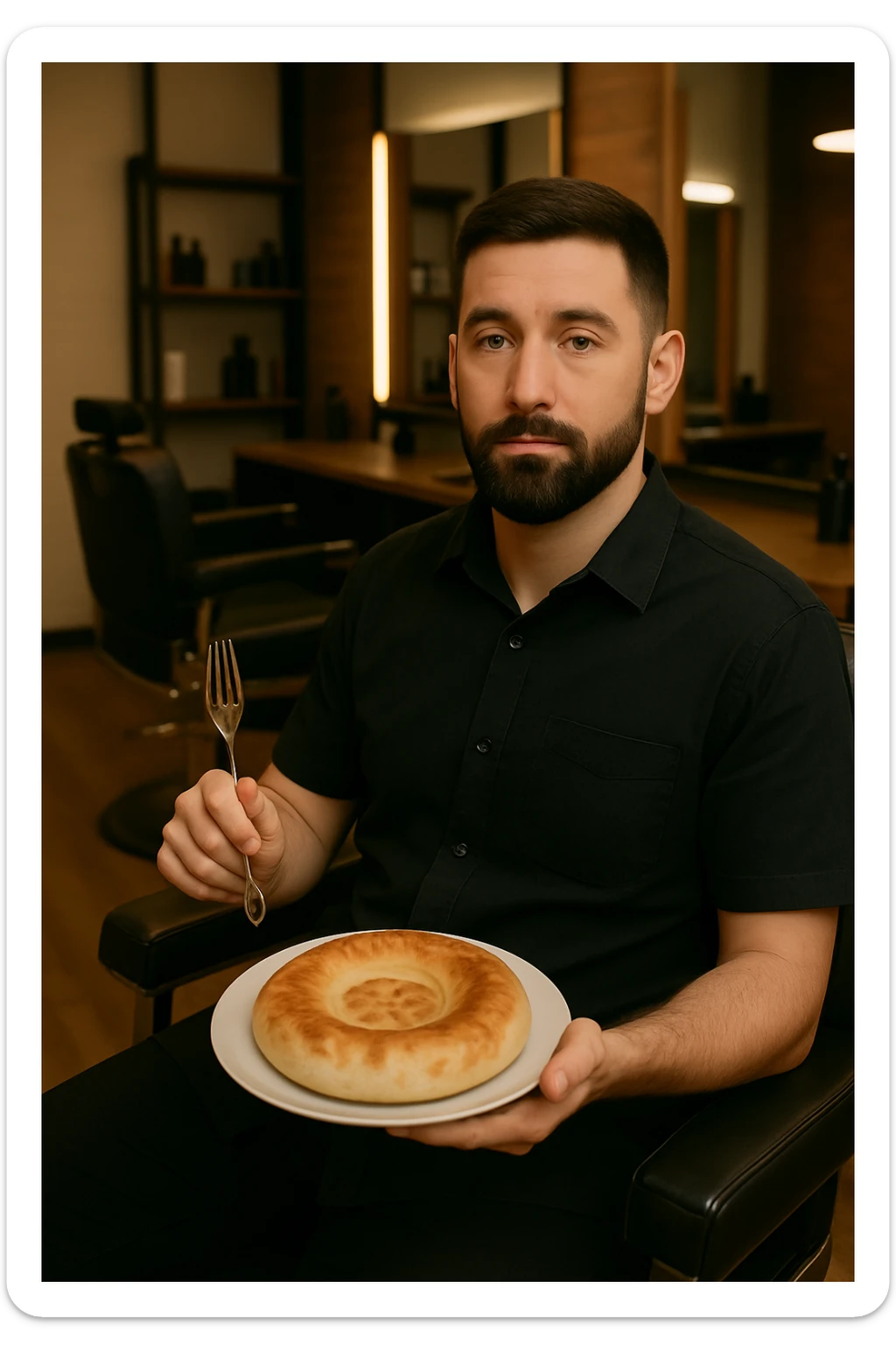 birinchidagi odamni yuziga 2 rasmdagi odamga uxshatib chizib bergin xuddu shunday non yen utirganini sticker