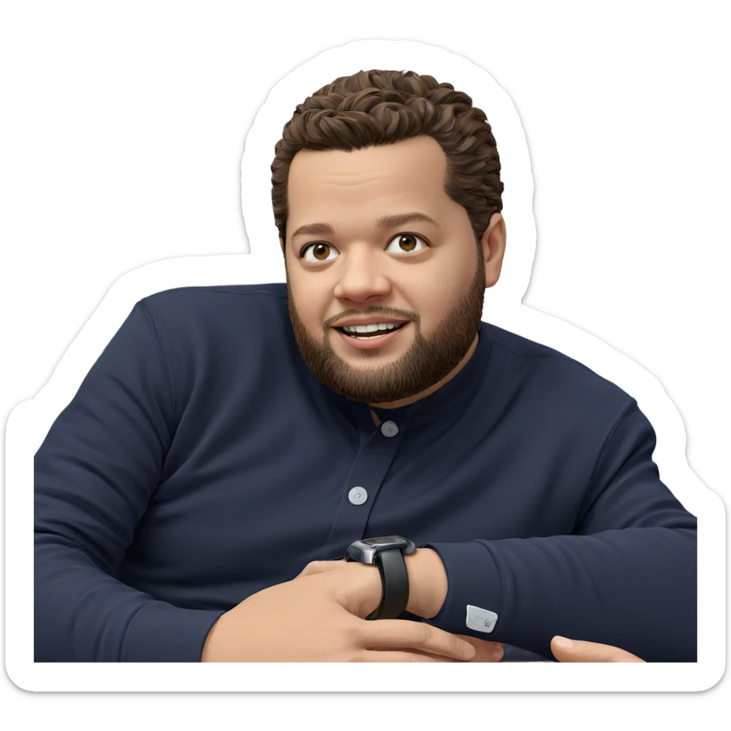 smiling boy with beard sticker